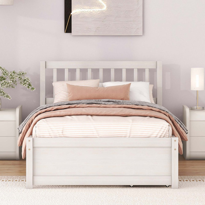 Winston Porter Wooden Twin Size Platform Bed With 2 Drawers Wayfair